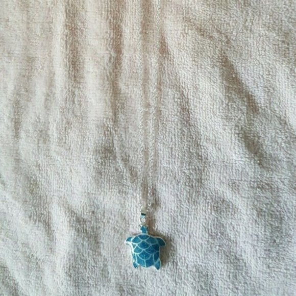 Turtle Ocean Blue Opal Necklace - NEW - Picture 3 of 4